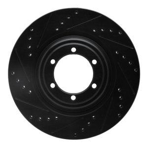 Chevrolet Colorado Brake Rotor (1) - Front Left - R1 Concepts - Drilled & Slotted - Black - `12-`18